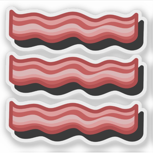 Funny Retro Cartoon Bacon Slices Vector Pattern (Front)