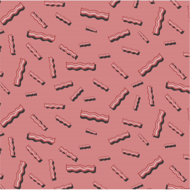 Funny Retro Cartoon Bacon Slices Vector Pattern (Front)