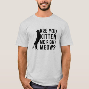 Funny Retro Cat Are You Kitten Me Right Meow Cat T-Shirt