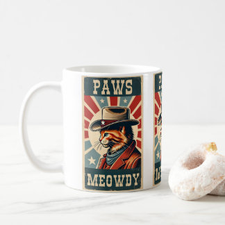 Funny Retro Cat Lover Vintage Meme Partner Meowdy Coffee Mug