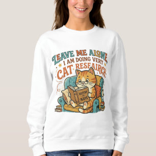 Funny Retro Cat Reading - Vintage Book Lovers Sweatshirt