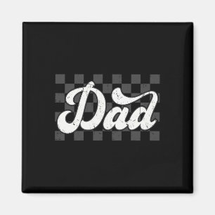 Funny Retro Chequered Dad Fathers Day Vintage Fami Magnet