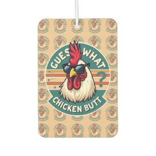 Funny Retro Chicken Butt Joke Design Car Air Freshener