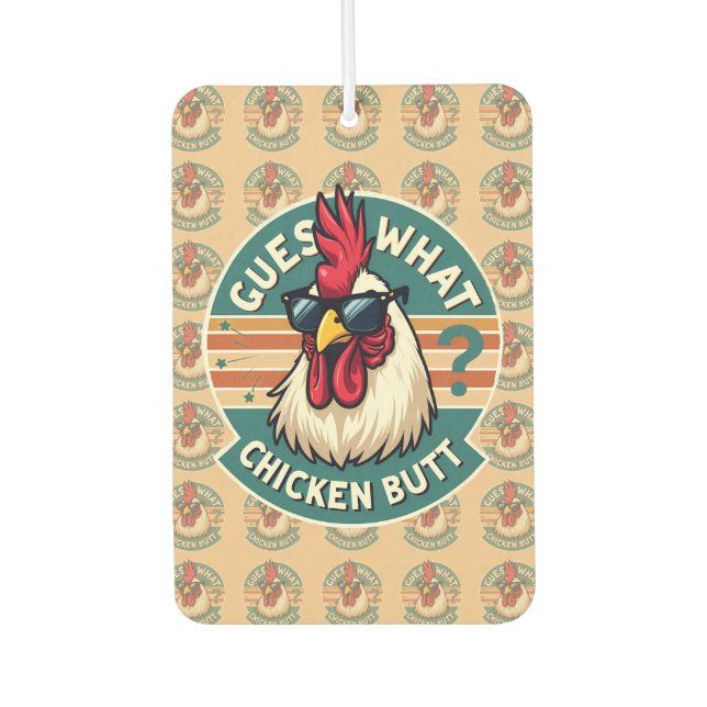  Funny Retro Chicken Butt Joke Design Car Air Freshener (Front)