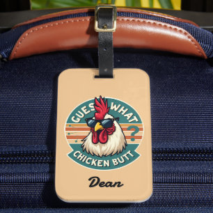  Funny Retro Chicken Butt Joke Design Luggage Tag