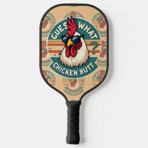 Funny Retro Chicken Butt Joke Design Pickleball Paddle