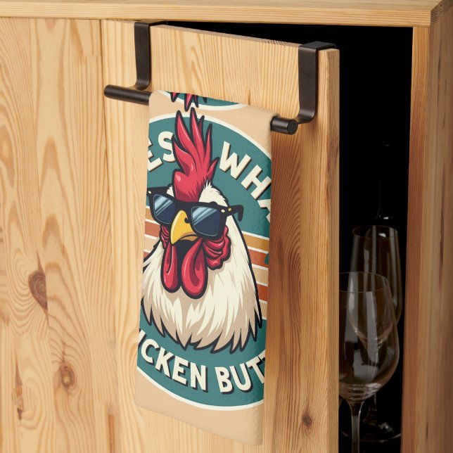  Funny Retro Chicken Butt Joke Design Tea Towel (Thirds Fold)