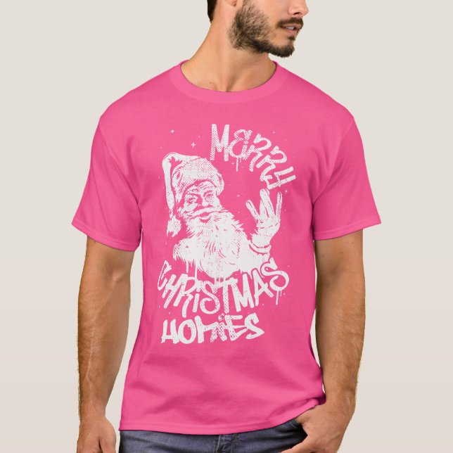 Funny Retro Christmas Homies Westside West Coast H T-Shirt (Front)