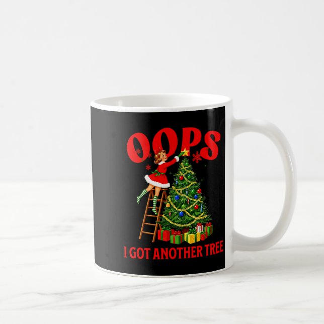 Funny Retro Christmas Oops I Got Another Tree Prem Coffee Mug (Right)