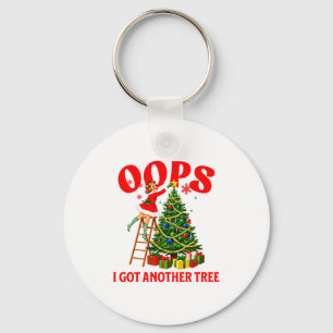 Funny Retro Christmas Oops I Got Another Tree Prem Key Ring