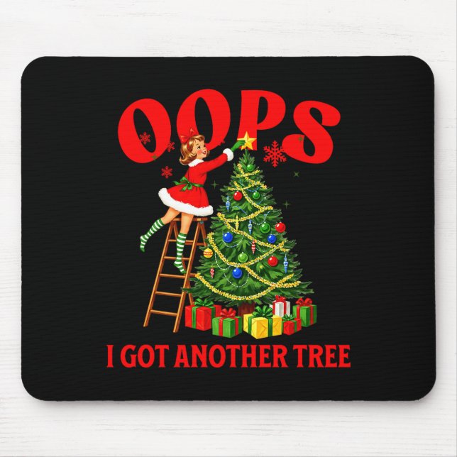 Funny Retro Christmas Oops I Got Another Tree Prem Mouse Mat (Front)
