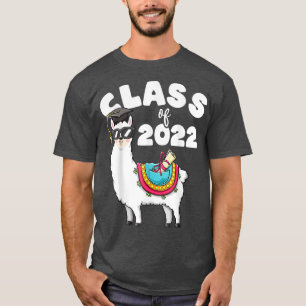 Funny Retro Class Of 2022 Llama Alpaca Cap Senior T-Shirt