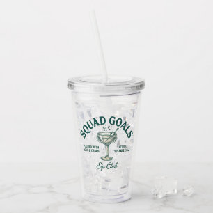 Funny Retro Cocktail Party Design Acrylic Tumbler