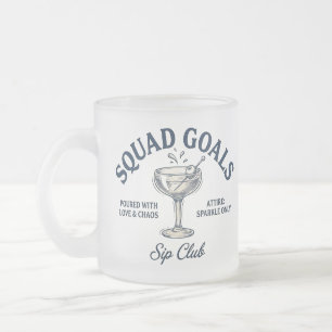 Funny Retro Cocktail Party Design Frosted Glass Coffee Mug