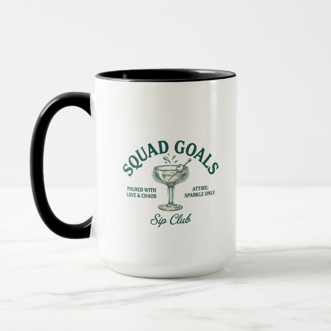 Funny Retro Cocktail Party Design Mug (Left)