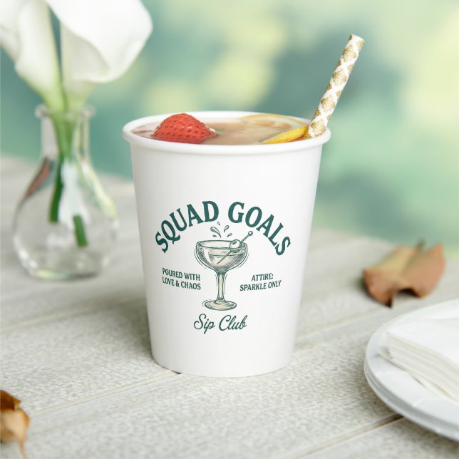 Funny Retro Cocktail Party Design Paper Cups (Insitu)