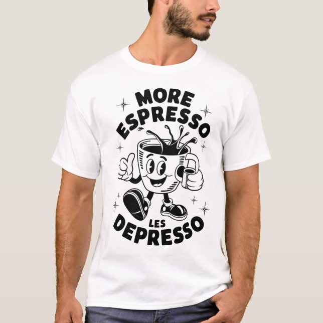 Funny Retro Coffee Cartoon T-Shirt (Front)