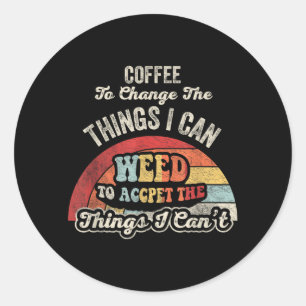Funny Retro Coffee Saying Vintage Sunset Graphic Classic Round Sticker