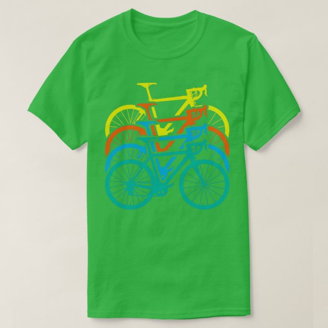 Funny Retro Colour Bicycle T-Shirt (Design Front)