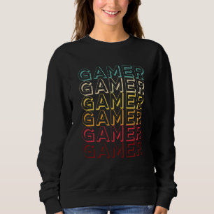 Funny Retro Colourful Gamer Vintage Video Gaming Sweatshirt