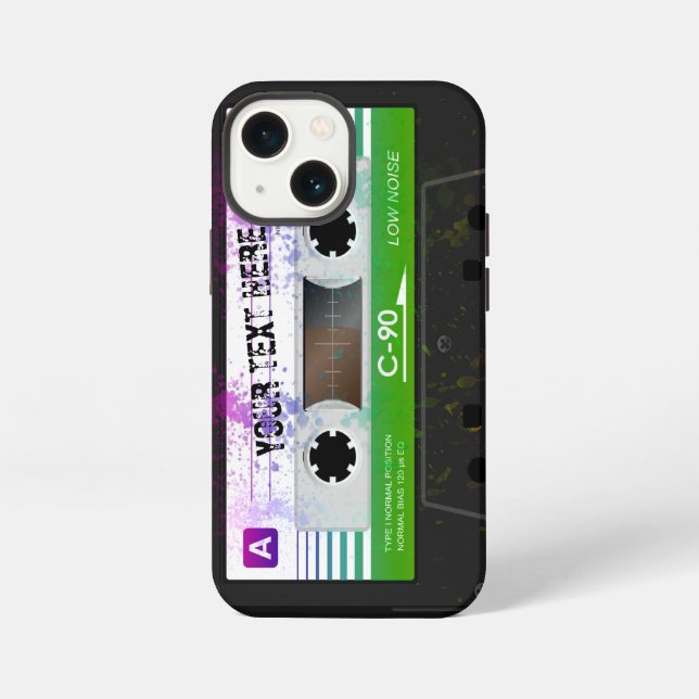 Funny Retro Compact Audio Cassette iPhone Case (Back)