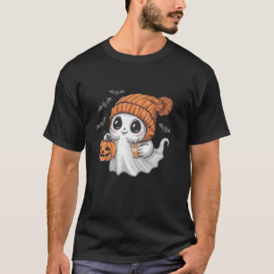 Funny Retro Cute Halloween Ghost Drink pumpkin T S T-Shirt