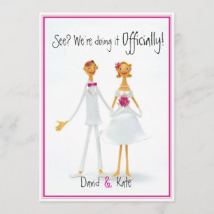 Funny Retro Cute Humourous Wedding Invitation
