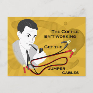 Funny Retro Dad Coffee Postcard