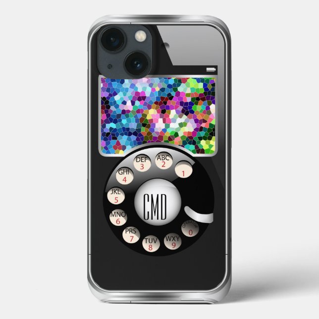 Funny Retro Dial Phone With Photo Frame Case-Mate iPhone Case (Back)