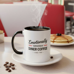 Funny Retro Diner Coffee Vintage Style Nostalgia Two-Tone Coffee Mug