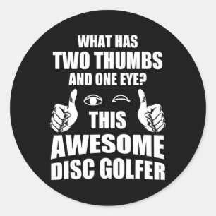 Funny Retro Disc And Disc Golf Ultimate Frisbee Pl Classic Round Sticker
