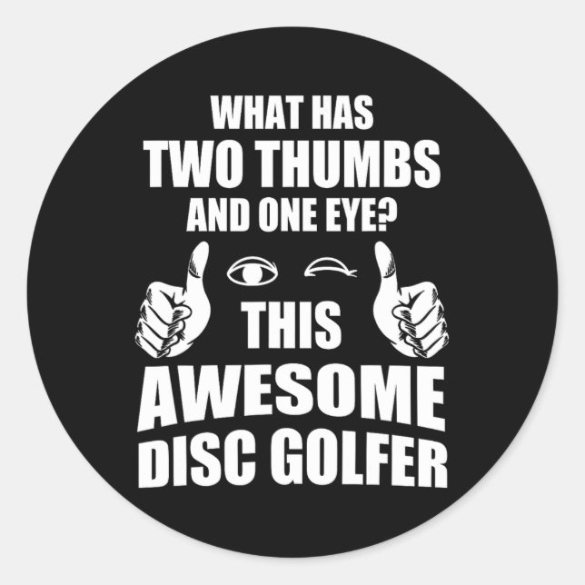 Funny Retro Disc And Disc Golf Ultimate Frisbee Pl Classic Round Sticker (Front)