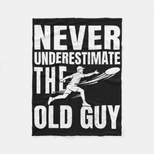 Funny Retro Disc Golf Dad Joke Never Underestimate Fleece Blanket
