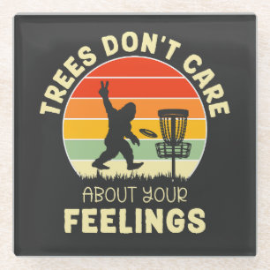 Funny Retro Disc Golf Design   Frisbee Lovers Glass Coaster
