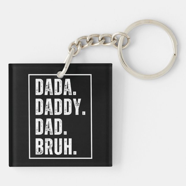 Funny retro distressed Dad birthday Father's Day  Key Ring (Back)
