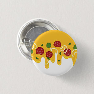 Funny Retro Dripping Pizza Cheese Keto Party 3 Cm Round Badge