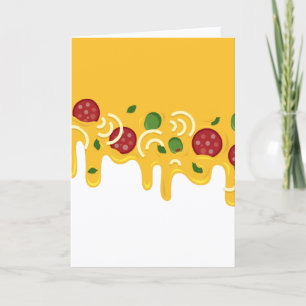 Funny Retro Dripping Pizza Cheese Keto Party Card