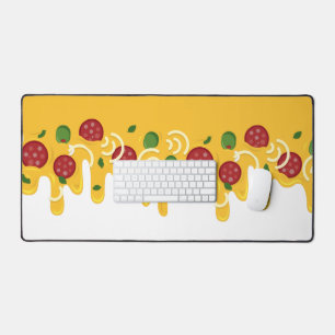 Funny Retro Dripping Pizza Cheese Keto Party Desk Mat
