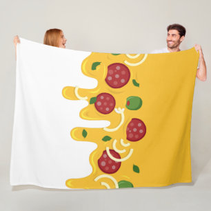 Funny Retro Dripping Pizza Cheese Keto Party Fleece Blanket