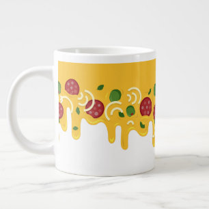 Funny Retro Dripping Pizza Cheese Keto Party Large Coffee Mug