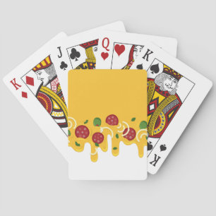 Funny Retro Dripping Pizza Cheese Keto Party Playing Cards