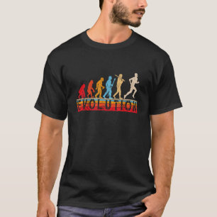 Funny Retro Evolution of man Running Runners Jogge T-Shirt