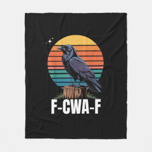 Funny Retro F-Caw-F Bird Crow Crow Bird  Fleece Blanket