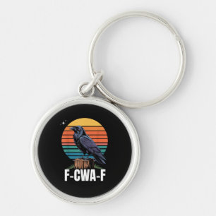 Funny Retro F-Caw-F Bird Crow Crow Bird Key Ring