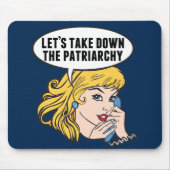 Funny Retro Feminist Pop Art Anti Patriarchy Mouse Mat (Front)