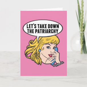 Funny Retro Feminist Pop Art Anti Patriarchy Quote Card