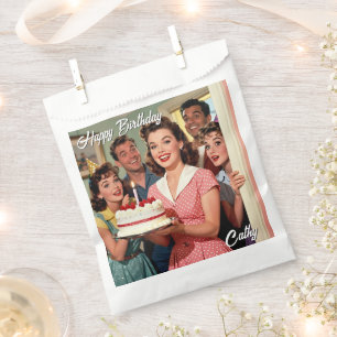 Funny Retro Friends Personalized Birthday Favour Bags