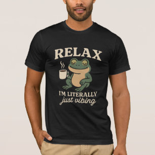 Funny Retro Frog Vibing Aesthetic Meme T-Shirt