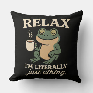 Funny Retro Frog Vibing Aesthetic Meme T-Shirt Cushion