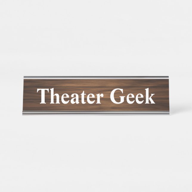 Funny Retro Gag Gift for Musical Theatre Lovers Desk Name Plate (Front)